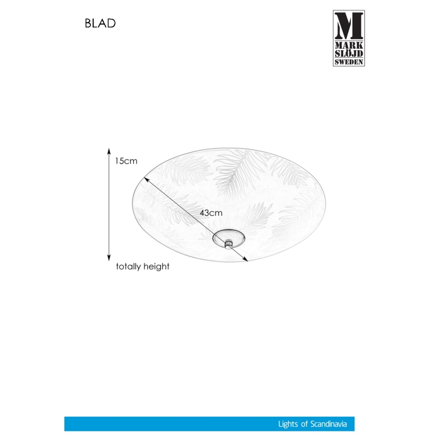 Markslöjd 107755 - Lampa sufitowa BLAD 3xE14/40W/230V śr. 43 cm