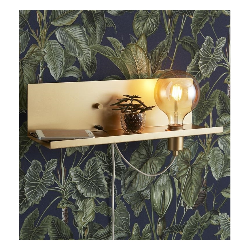 Markslöjd 107791 - Kinkiet ściemnialny z USB MULTI 1xE27/60W/230V