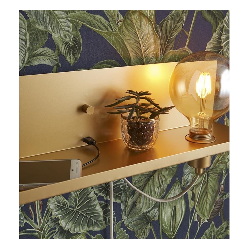 Markslöjd 107791 - Kinkiet ściemnialny z USB MULTI 1xE27/60W/230V