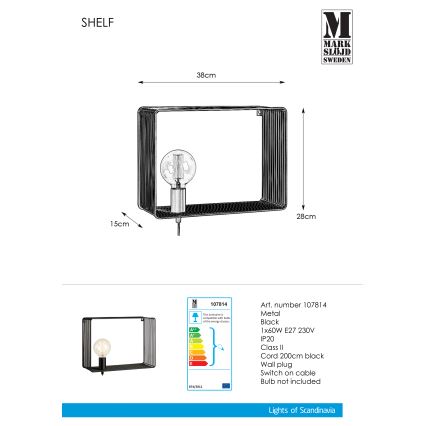 Markslöjd 107814 - Kinkiet SHELF 1xE27/60W/230V