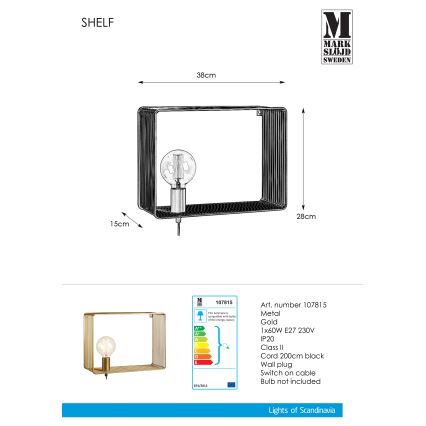 Markslöjd 107815 - Kinkiet SHELF 1xE27/60W/230V