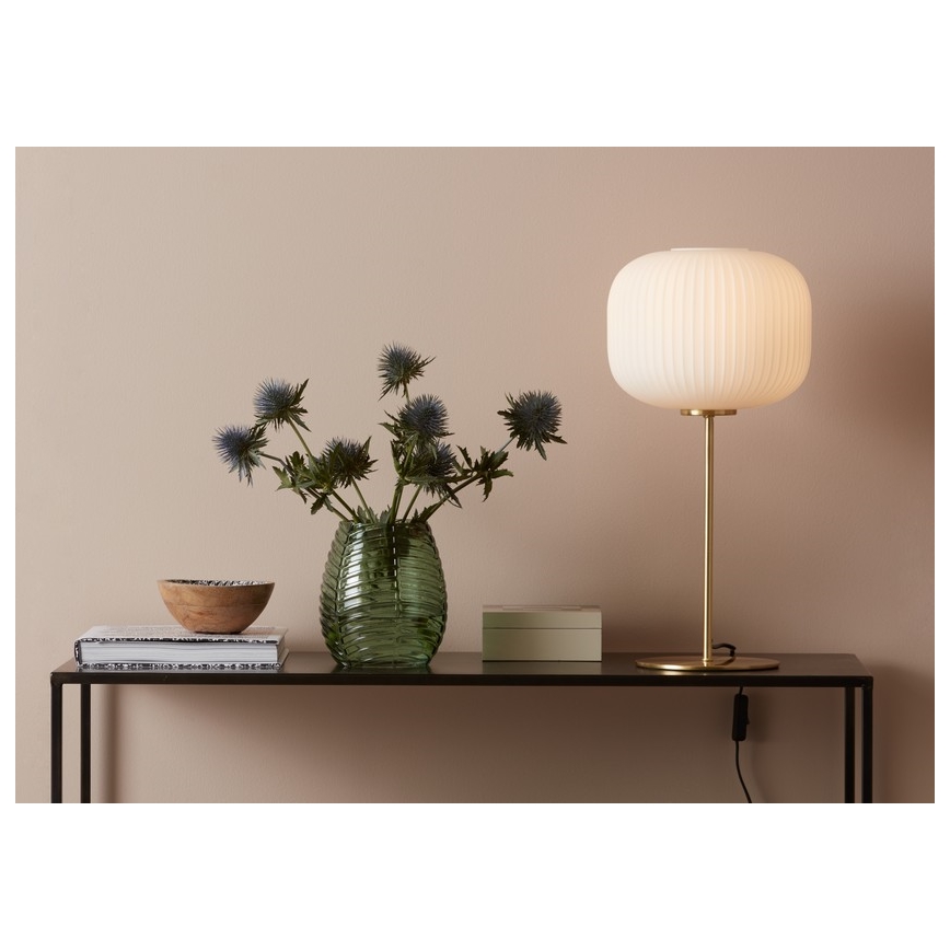 Markslöjd 107819 - Lampa stołowa SOBER 1xE27/60W/230V biały/mosiądz