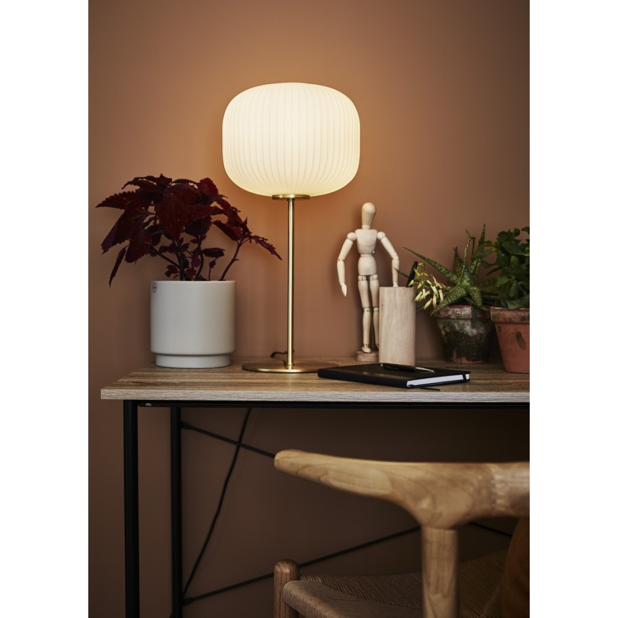 Markslöjd 107819 - Lampa stołowa SOBER 1xE27/60W/230V biały/mosiądz