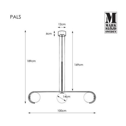 Markslöjd 107828 - Żyrandol na lince PALS 3xG9/20W/230V