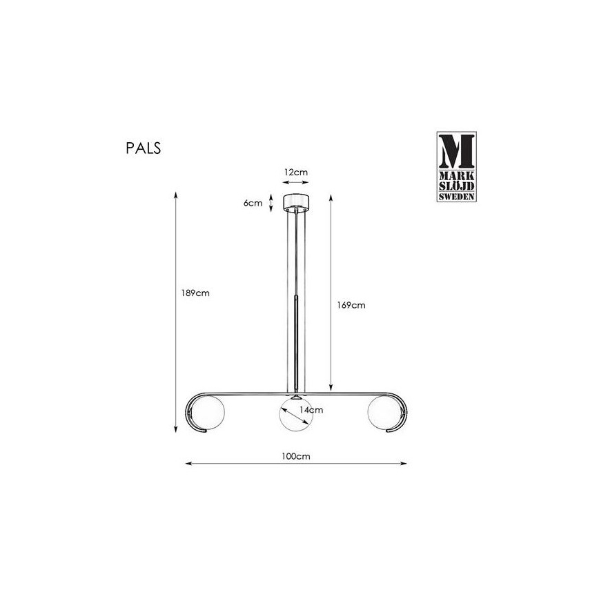 Markslöjd 107828 - Żyrandol na lince PALS 3xG9/20W/230V