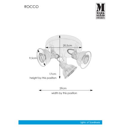 Markslöjd 107852 - Oświetlenie punktowe ROCCO 3xGU10/7W/230V