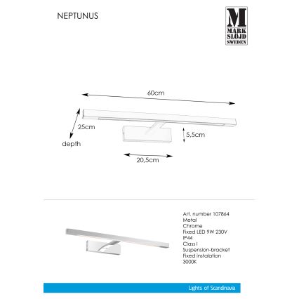Markslöjd 107864 - LED Łazienkowe oświetlenie lustra NEPTUNUS LED/9W/230V IP44