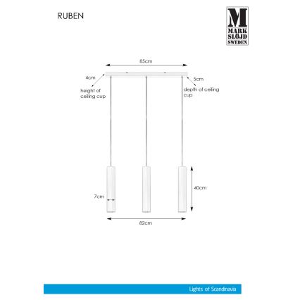 Markslöjd 107883 - Żyrandol na lince RUBEN 3xGU10/35W/230V