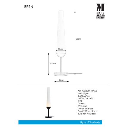 Markslöjd 107905 - Lampa stołowa BERN 1xG9/20W/230V