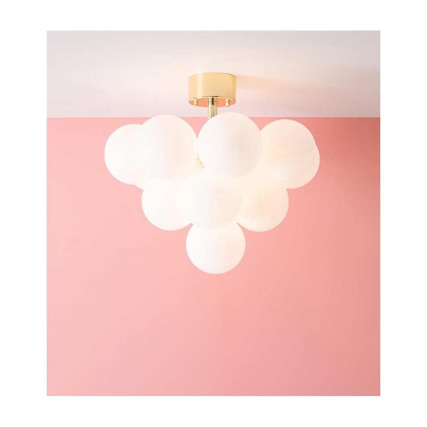 Markslöjd 107912 - Przysufitowy żyrandol MERLOT 13xG9/20W/230V średnica 56 cm biały/złoty