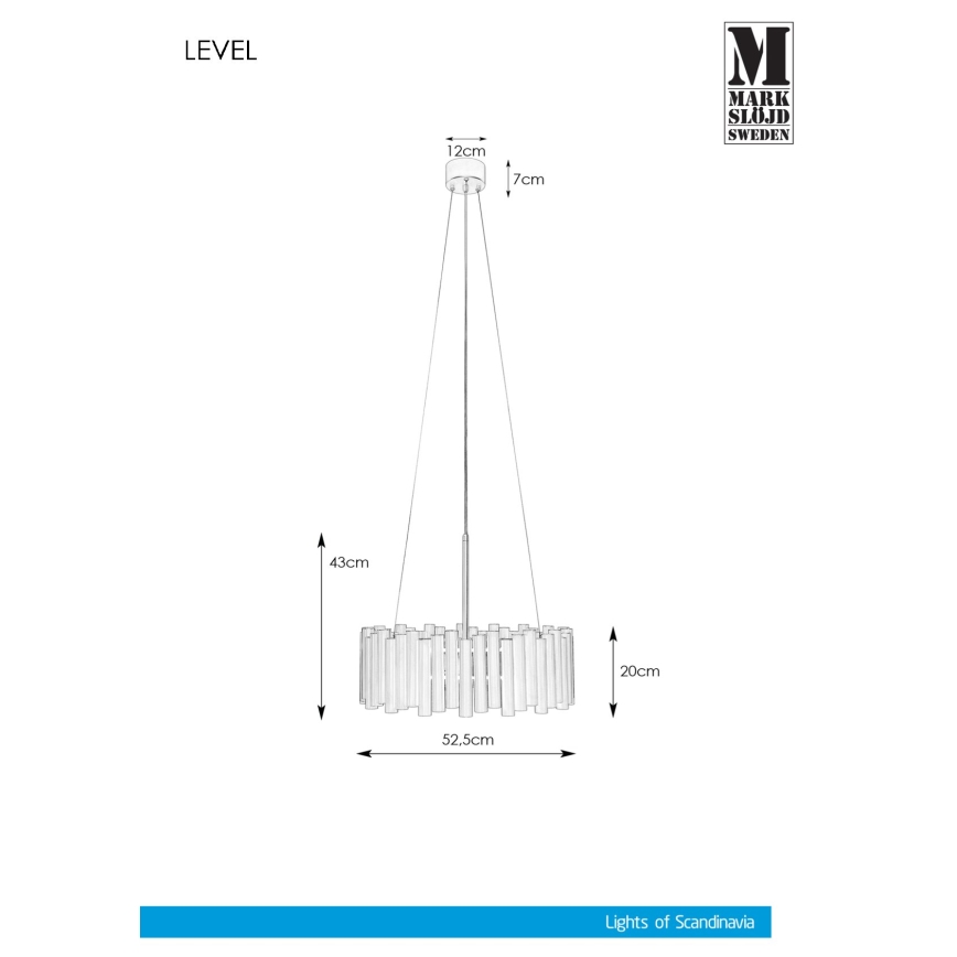 Markslöjd 107925 - Żyrandol LEVEL 3xE27/60W/230V