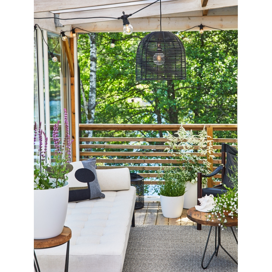 Markslöjd 107990 - Zewnętrzna lampa wisząca LED GARDEN24 LED/2,86W/24V IP44 rattan/czarny