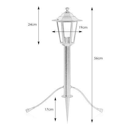 Markslöjd 107991 - Lampa zewnętrzna LED GARDEN24 LED/3W/24V 56 cm IP44 czarna