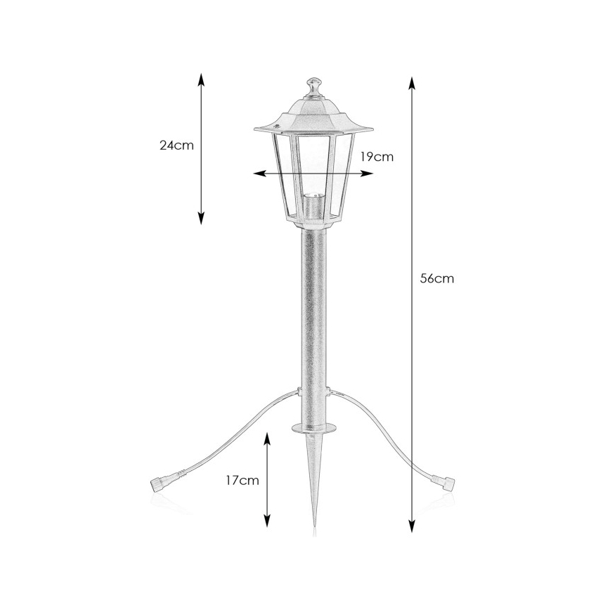 Markslöjd 107991 - Lampa zewnętrzna LED GARDEN24 LED/3W/24V 56 cm IP44 czarna