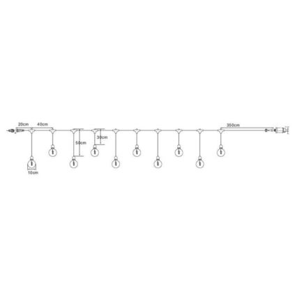 Markslöjd 108021 - LED Łańcuch zewnętrzny GARDEN24 START 7,5m 10xLED/2,9W/230V IP44