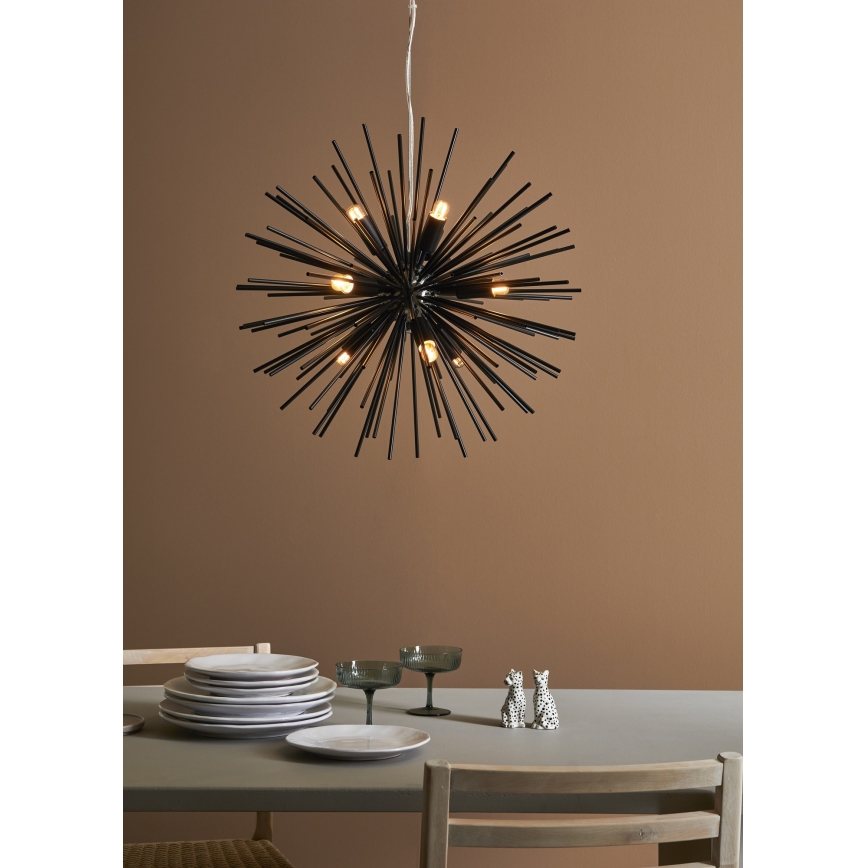 Markslöjd 108048 - Żyrandol na lince SOLEIL 9xE14/20W/230V czarny