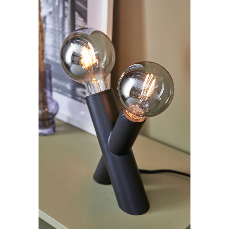 Markslöjd 108052 - Lampa stołowa SIMUL 1xE27/40W + 1xE14/40W/230V czarna