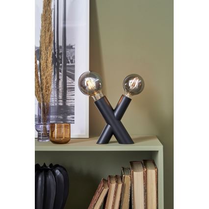 Markslöjd 108052 - Lampa stołowa SIMUL 1xE27/40W + 1xE14/40W/230V czarna