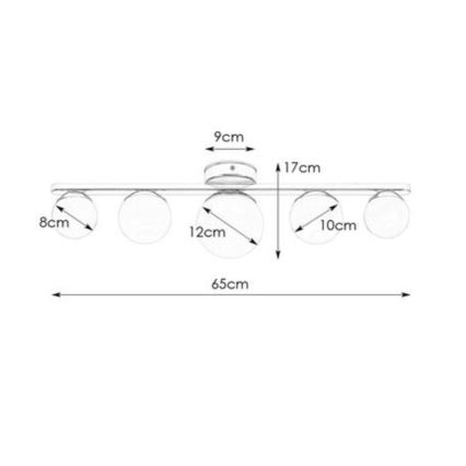 Markslöjd 108066 - Łazienkowe oświetlenie sufitowe PURO 5xG9/20W/230V IP44