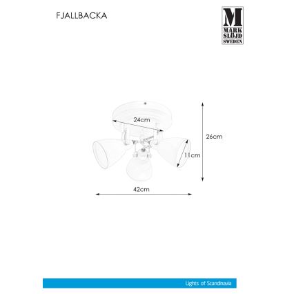 Markslöjd 108083 - Reflektor łazienkowy FJÄLLBACKA 3xG9/20W/230V IP44 biały