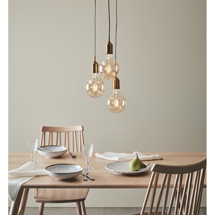 Markslöjd 108099 - Żyrandol na lince BRONX 3xE27/60W/230V brąz