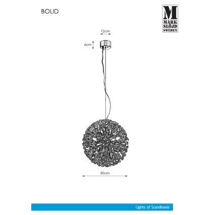 Markslöjd 108101 - Kryształowy żyrandol na lince BOLID 9xG9/20W/230V