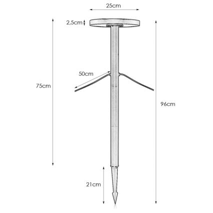 Markslöjd 108173 - Lampa zewnętrzna LED GARDEN24 LED/5W/24V 96 cm IP44 czarna