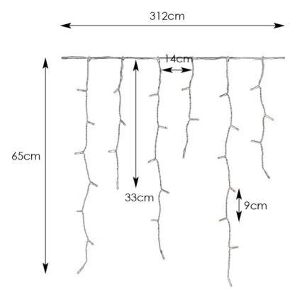 Markslöjd 108179 - Zewnętrzna świąteczna kurtyna LED GARDEN24 160xLED/24V 3,1m ciepła biała