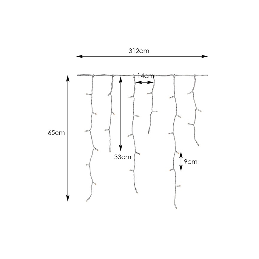Markslöjd 108179 - Zewnętrzna świąteczna kurtyna LED GARDEN24 160xLED/24V 3,1m ciepła biała