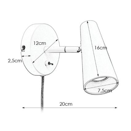 Markslöjd 108200 - Kinkiet punktowy CREST 1xGU10/7W/230V czarny