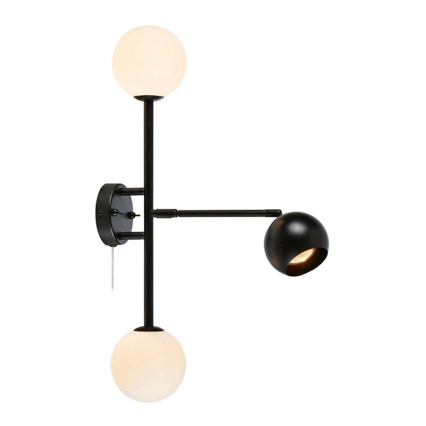 Markslöjd 108255 - Kinkiet BESIDE 2xG9/20W/230V + 1xGU10/7W/230V czarny