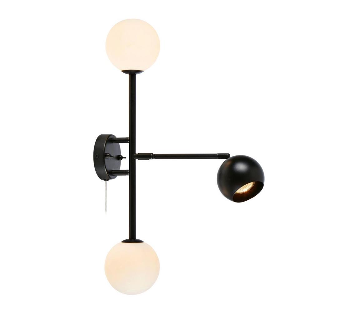 Markslöjd 108255 - Kinkiet BESIDE 2xG9/20W/230V + 1xGU10/7W/230V czarny