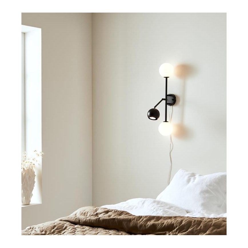 Markslöjd 108255 - Kinkiet BESIDE 2xG9/20W/230V + 1xGU10/7W/230V czarny
