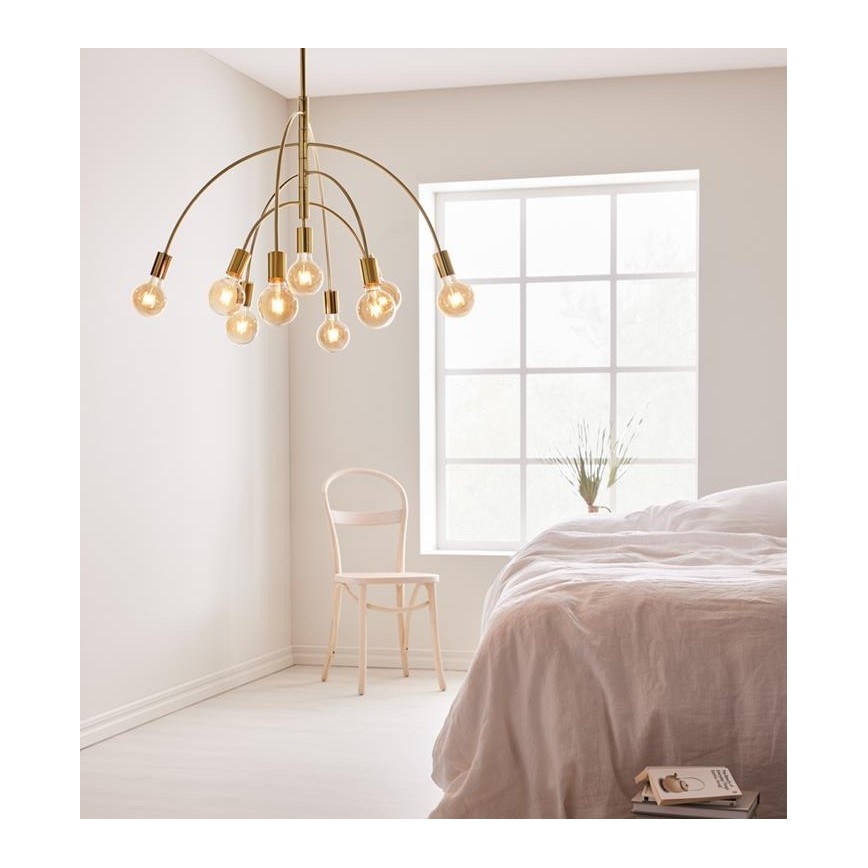 Markslöjd 108289 - Żyrandol na lince LAVELLO 9xE27/40W/230V gold