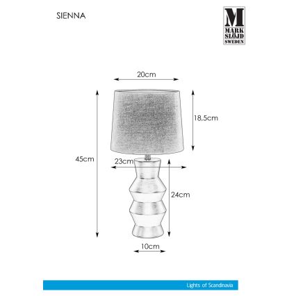 Markslöjd 108448 - Lampa stołowa SIENNA 1xE27/40W/230V biała