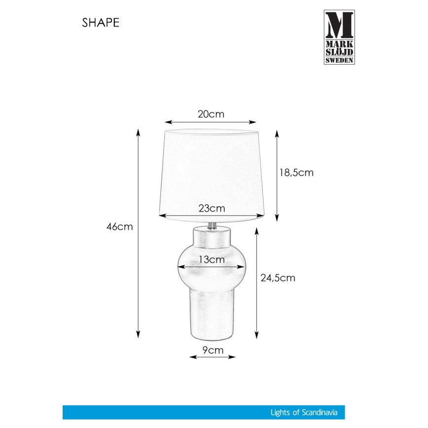 Markslöjd 108450 - Lampa stołowa SHAPE 1xE27/40W/230V biała