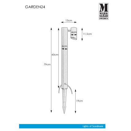 Markslöjd 108485 - LED Lampa zewnętrzna GARDEN24 LED/6W/24V 60 cm IP44 czarna