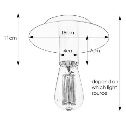 Markslöjd 108540 - Lampa sufitowa PIATTO 1xE27/40W/230V czarne