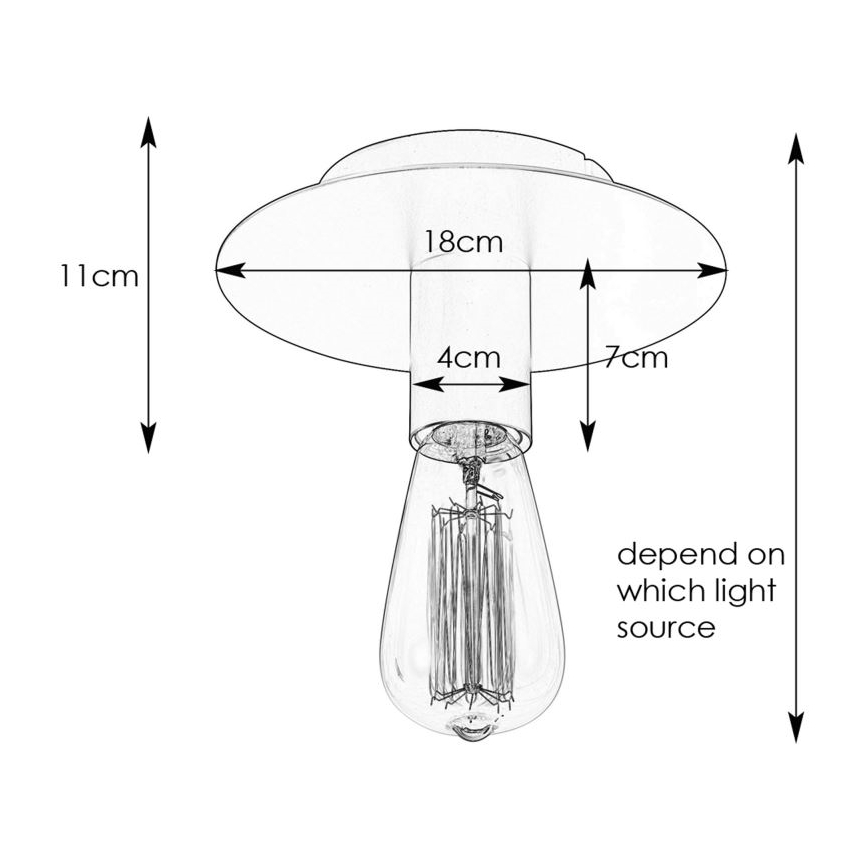 Markslöjd 108540 - Lampa sufitowa PIATTO 1xE27/40W/230V czarne