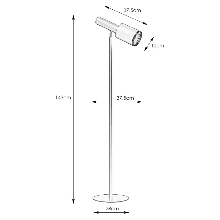 Markslöjd 108542 - Lampa podłogowa OZZY 1xE27/40W/230V czarne