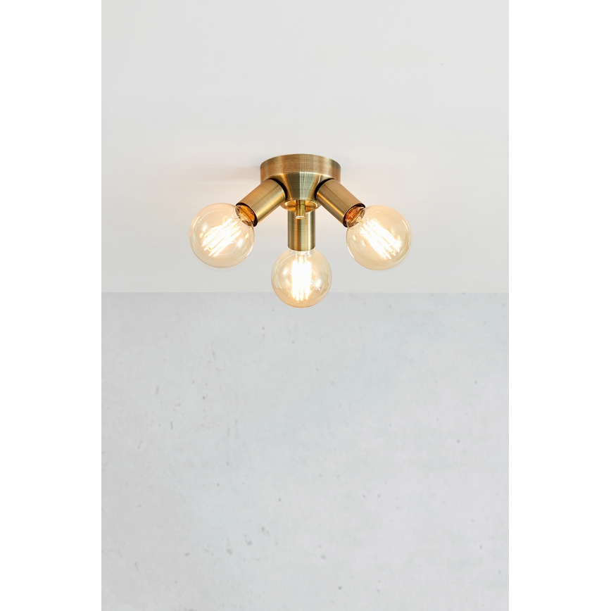 Markslöjd 108550 - Lampa sufitowa MAZZO 3xE27/40W/230V mosiądz