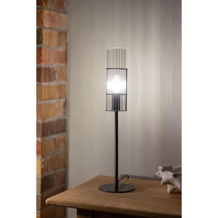 Markslöjd 108555 - Lampa stołowa TUBO 1xE14/40W/230V 50 cm czarne/clear