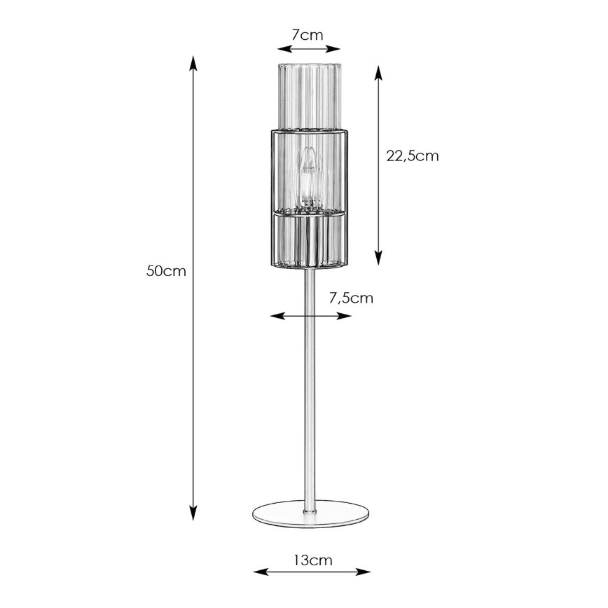 Markslöjd 108555 - Lampa stołowa TUBO 1xE14/40W/230V 50 cm czarne/clear