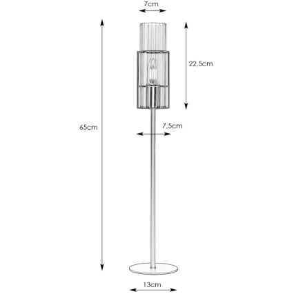 Markslöjd 108556 - Lampa stołowa TUBO 1xE14/40W/230V 65 cm czarne/clear