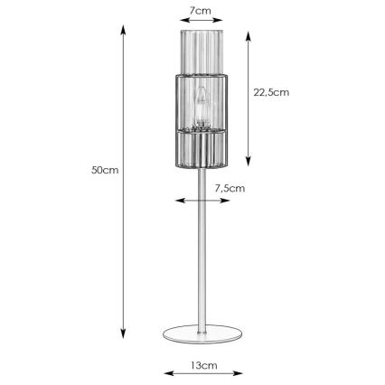 Markslöjd 108557 - Lampa stołowa TUBO 1xE14/40W/230V 50 cm chrom błyszczący/clear