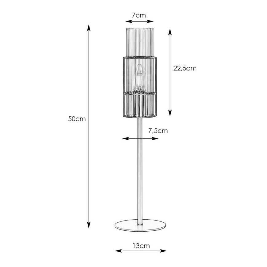 Markslöjd 108557 - Lampa stołowa TUBO 1xE14/40W/230V 50 cm chrom błyszczący/clear