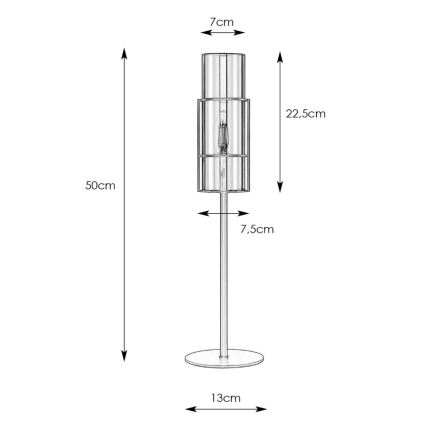 Markslöjd 108559 - Lampa stołowa TUBO 1xE14/40W/230V 50 cm czarne