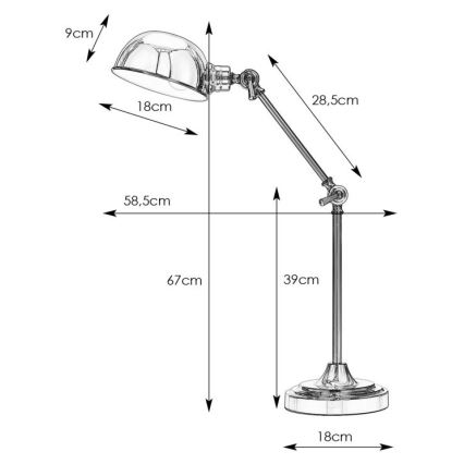 Markslöjd 108583 - Lampa stołowa PORTLAND 1xE27/40W/230V chrom błyszczący