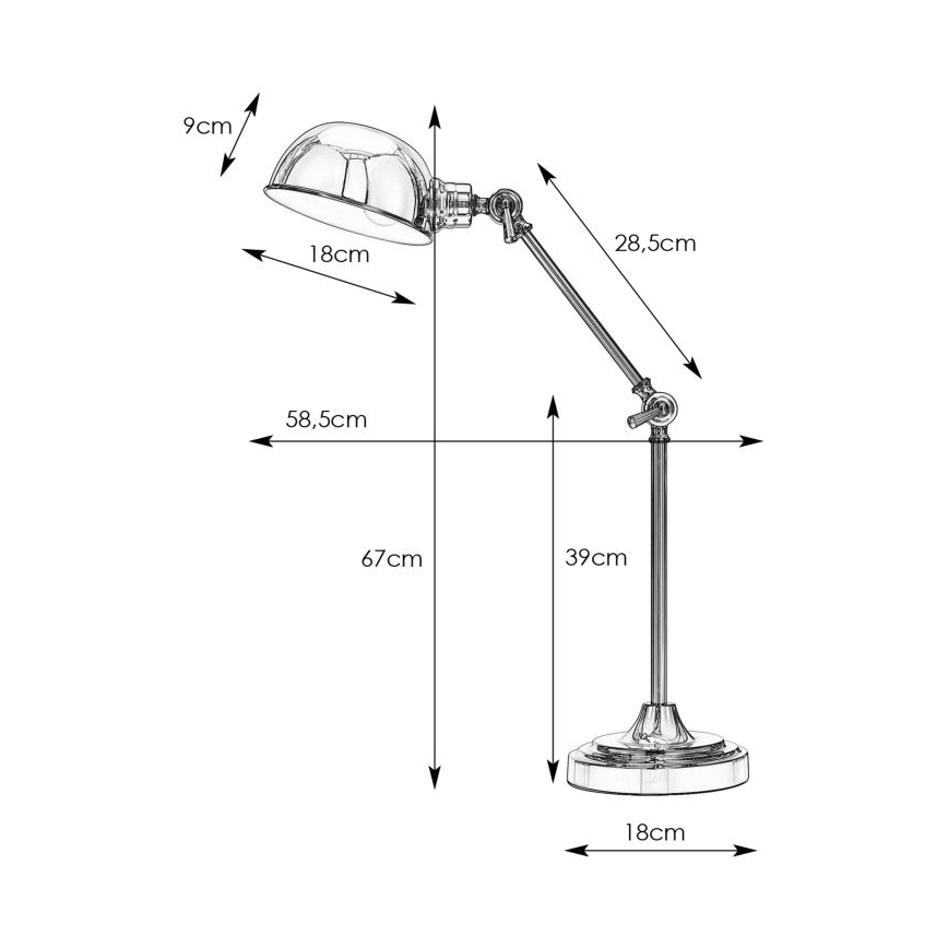 Markslöjd 108583 - Lampa stołowa PORTLAND 1xE27/40W/230V chrom błyszczący