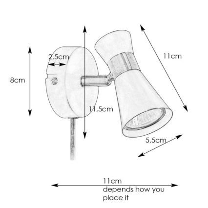 Markslöjd 108625 - Kinkiet punktowy FOLIE 1xGU10/7W/230V czarne/mosiądz